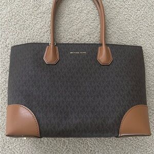 Michael Kors Black and Tan Satchel